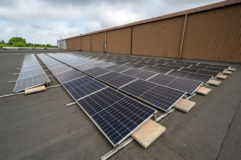 Commercial solar PV panels installed on an Irish business building eligible for Accelerated Capital Allowance