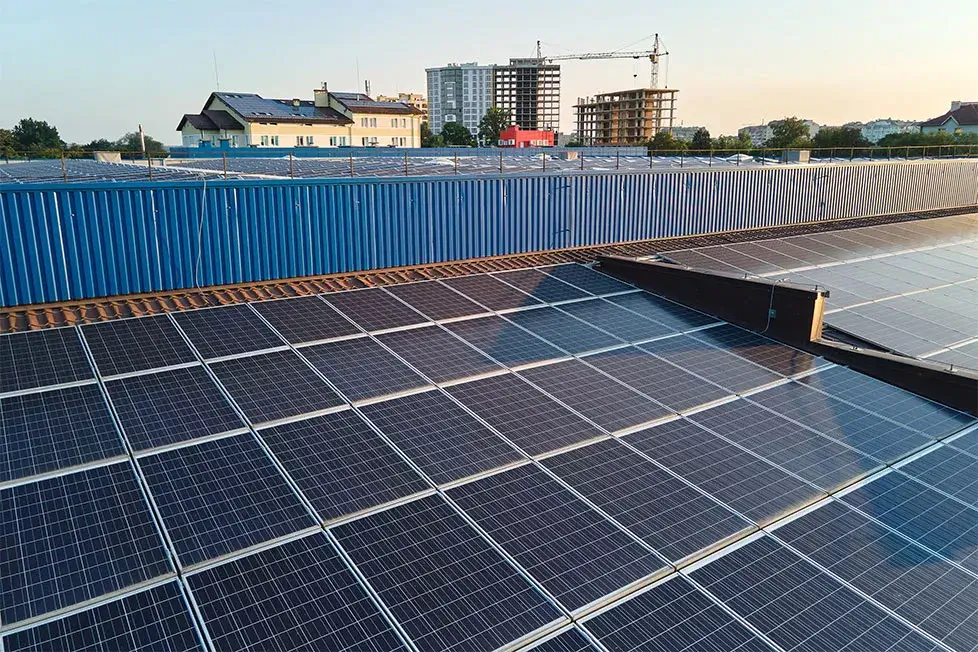 Commercial solar panels funded through green loans Ireland and PPA Finance solutions